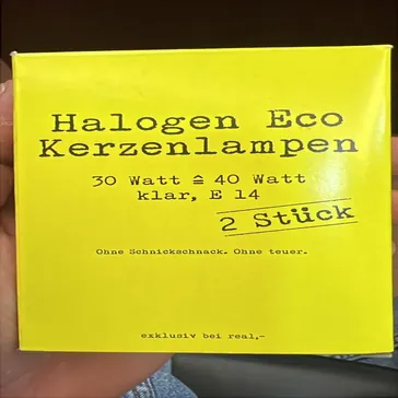لمبات إضاءة هالوجين بشكل شمعة